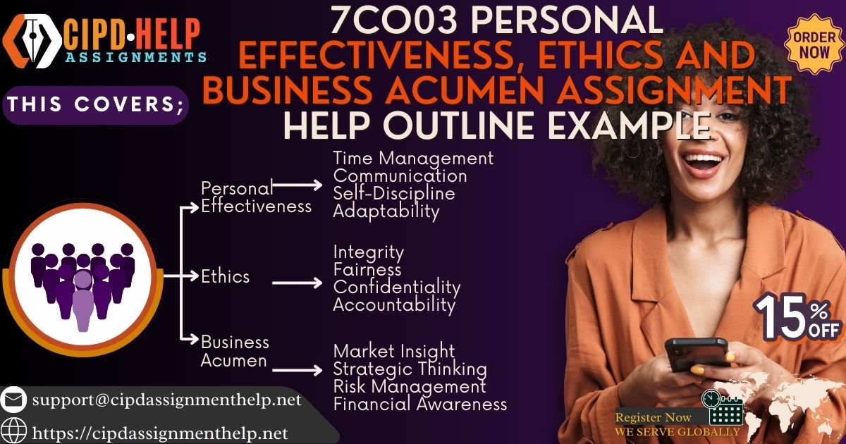 7CO03 Personal Effectiveness, Ethics and Business Acumen Assignment Help Outline Example